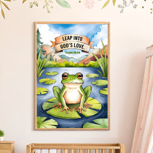 Springen in Gottes Liebe Christliches Kinderzimmer Poster