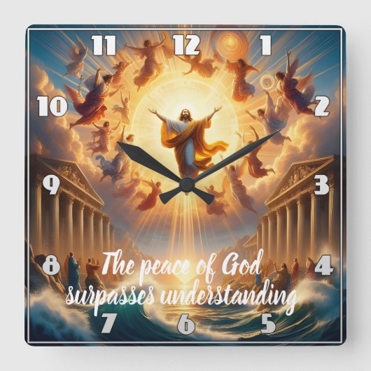 Springen in Träume Quadratische Wanduhr (Vorderseite)