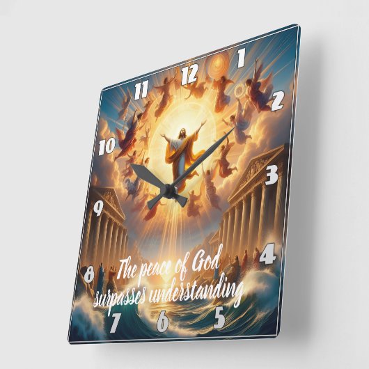 Springen in Träume Quadratische Wanduhr (Winkel)