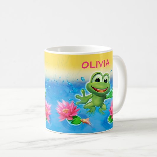 Springen Keramik-Tassengeschenks des Frosch-Party Kaffeetasse (VorderseiteRechts)
