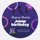 springen runder aufkleber (Vorderseite)