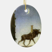 Springen Sie die Elche und die Prinzessin Tuvstarr Keramik Ornament (Hinten)