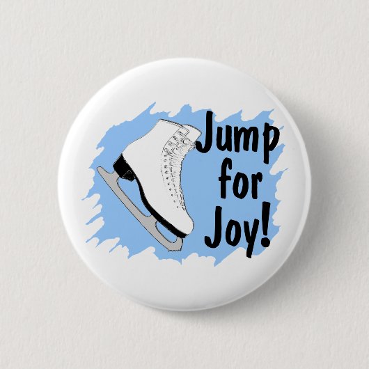 Springen Sie für Freude-Blau-Skate Button (Vorderseite)