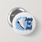 Springen Sie für Freude-Blau-Skate Button (Vorne & Hinten)