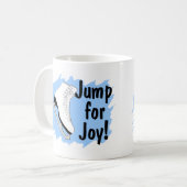 Springen Sie für Freude-Blau-Skate Kaffeetasse (Vorderseite Links)