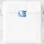 Springen Sie für Freude-Blau-Skate Runder Aufkleber (Tasche)