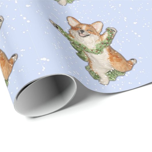 "Springen Sie für Freude!" Corgi-Packpapier Geschenkpapier (Rolleneckpunkt)