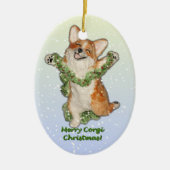 Springen Sie für Freude! Keramik Ornament (Vorne)