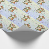 Springen Sie für Freudecorgi-Packpapier Geschenkpapier (Ecke)