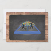 Springen Sie Trampoline, die blauer Geburtstag Einladung (Rückseite)