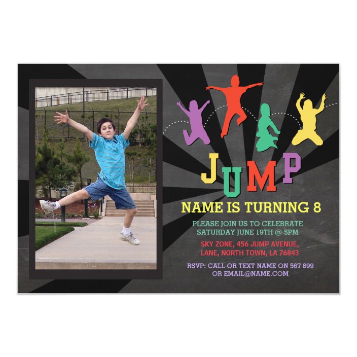 Springen Sie TrampolineGeburtstagsParty, das Einladung Zazzle.de