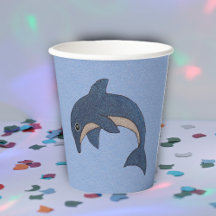 Springen Sparkle Blue White Dolphin auf Light Blue