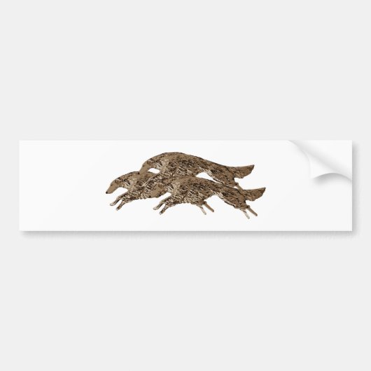 Springen von Borzoi Autoaufkleber (Vorne)
