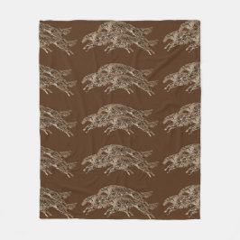 Springen von Borzoi-FleeceThrow Fleecedecke