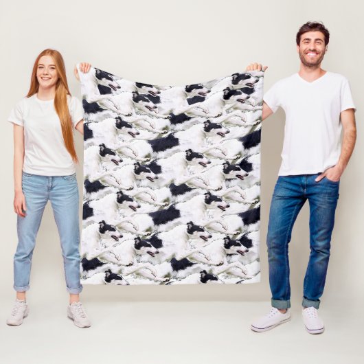 Springen von Borzoi-Plüsch-FleeceThrow Fleecedecke (Beispiel)
