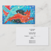 Springen von Fox mit Hasen Visitenkarte (Vorne/Hinten)