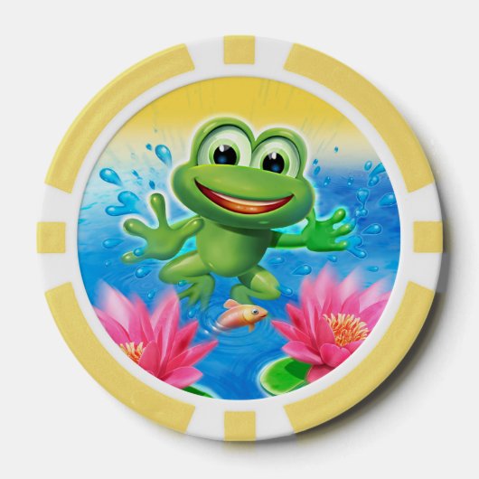 Springen von Frog Geburtstagsspielsteine Pokerchips (Vorderseite)