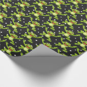 Springen von Fröschen auf Polka-Punkten Geschenkpapier (Ecke)