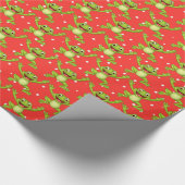 Springen von Fröschen auf Polka-Punkten Geschenkpapier (Ecke)
