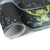 Springen von Fröschen in Wasserschrott Geschenkpapier (Rolleneckpunkt)
