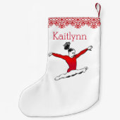 Springen von Gymnast-Weihnachten mit Monogramm Kleiner Weihnachtsstrumpf (Rückseite)