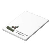 Springen von Horse Jockey im grünen Notepad Notizblock (Rotiert)