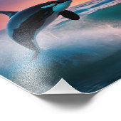 Springen von Orca Fotodruck (Ecke)