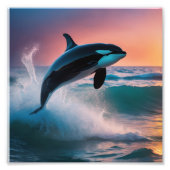 Springen von Orca Fotodruck (Vorne)