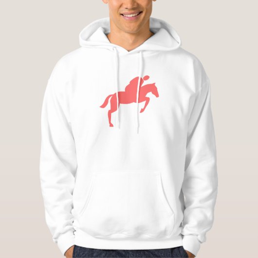 Springen von Pferden - tropisches Rosa Hoodie (Vorderseite)