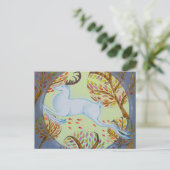 Springen von White Hart. Postkarte (Stehend Vorderseite)