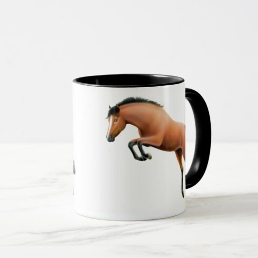 Springende Bucht-Pferdewecker-Tasse Tasse (VorderseiteRechts)