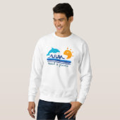 Springende Delfine Strand Illustration Texturierte Sweatshirt (Vorne ganz)