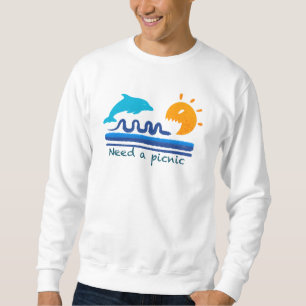 Springende Delfine Strand Illustration Texturierte Sweatshirt