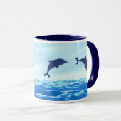 Springende Delphin-Tasse Tasse (VorderseiteRechts)