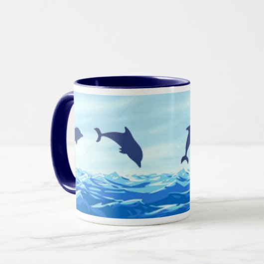 Springende Delphin-Tasse Tasse (Vorderseite Links)