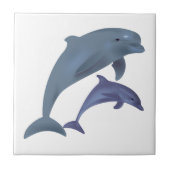 Springende Delphinillustration Fliese (Vorderseite)