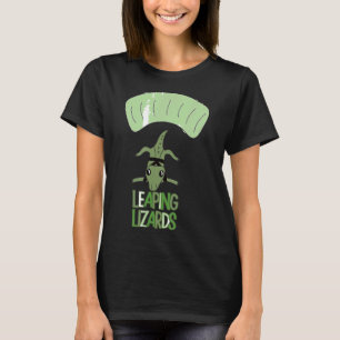 Springende Eidechsen Fallschirmspringen Reptil Gra T-Shirt