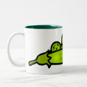 Springende Erbsen-Gekritzel-Kunst-Tasse Zweifarbige Tasse (Links)