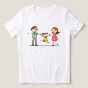 Springende Familien-Glück Minimalist T‑Shirt Tri-Blend Shirt
