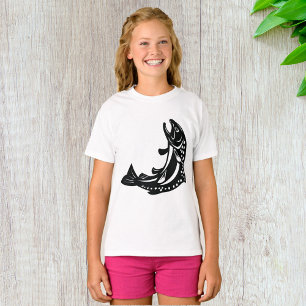 Springende Forellenfisch-Silhouette T-Shirt