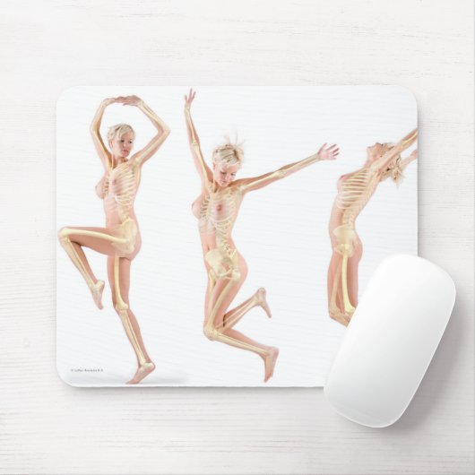 Springende Frau Mousepad (Mit Mouse)