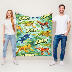 Springende Frösche springen auf Nietspaß-Decken-De Fleecedecke
