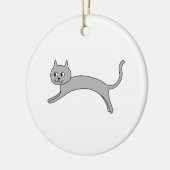 Springende graue Katze Keramik Ornament (Links)