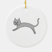 Springende graue Katze Keramik Ornament (Hinten)
