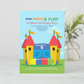 Springende Haus-Einladung Einladung (Stehend Vorderseite)