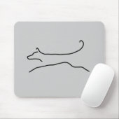 Springende Hundelinie Zeichnen Mousepad (Mit Mouse)