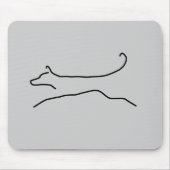 Springende Hundelinie Zeichnen Mousepad (Vorne)