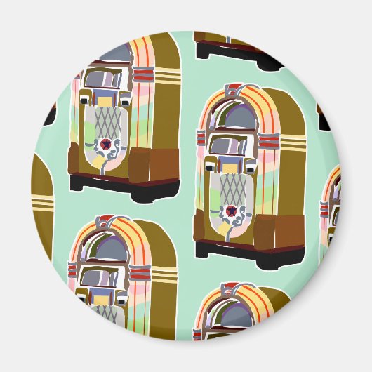 Springende Jukebox-Muster Magnet (Vorne)