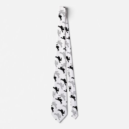 springende Kaninchen auf weiß Krawatte (Vorderseite)