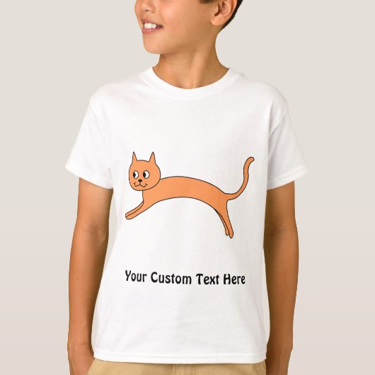 Springende orange Katze T-Shirt (Vorderseite)